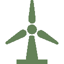 Renewables, energt and clean technology represented by a wind turbine